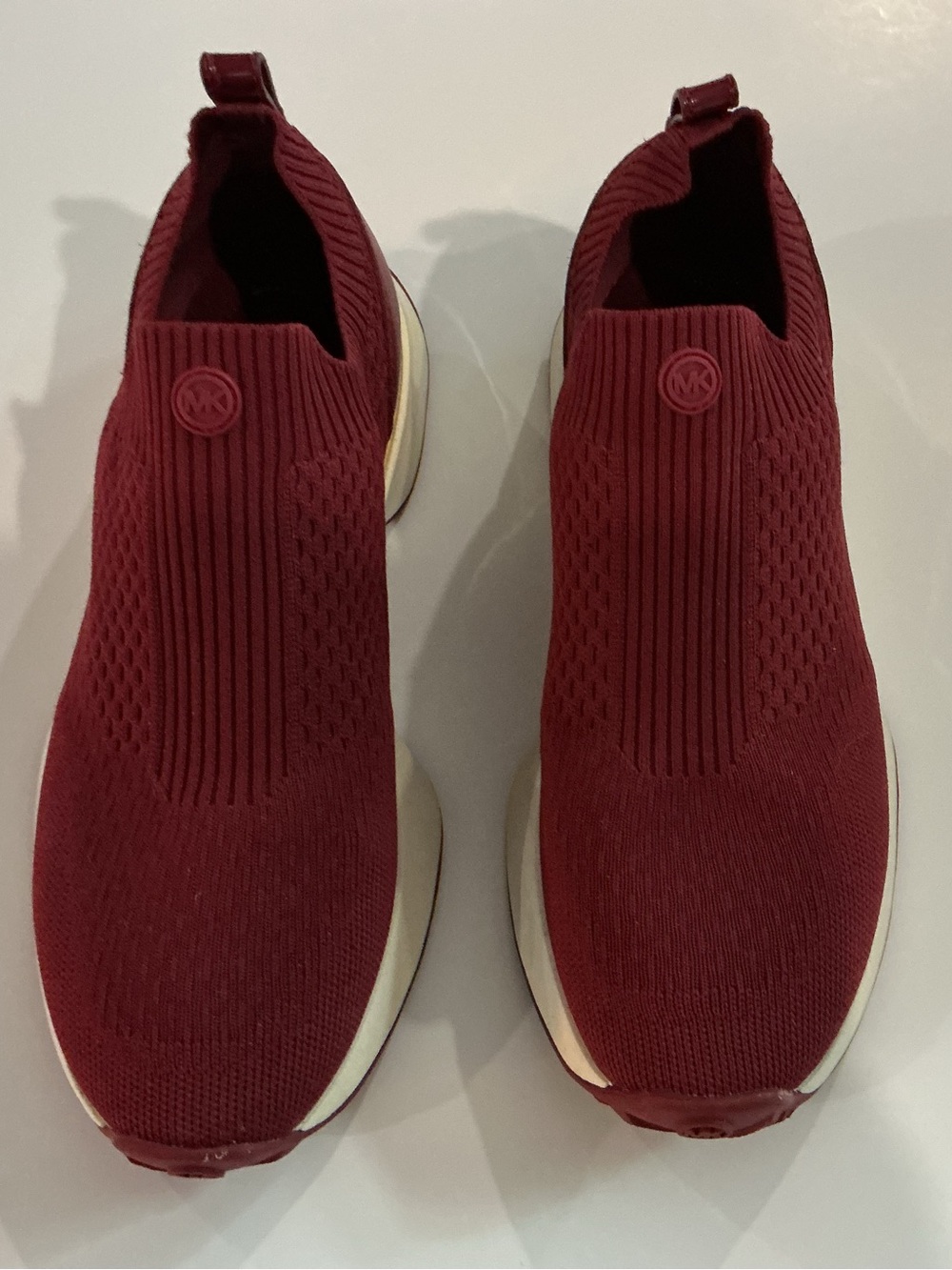 Michael Kors Men's Burgundy Slip-On Knit Sneakers
